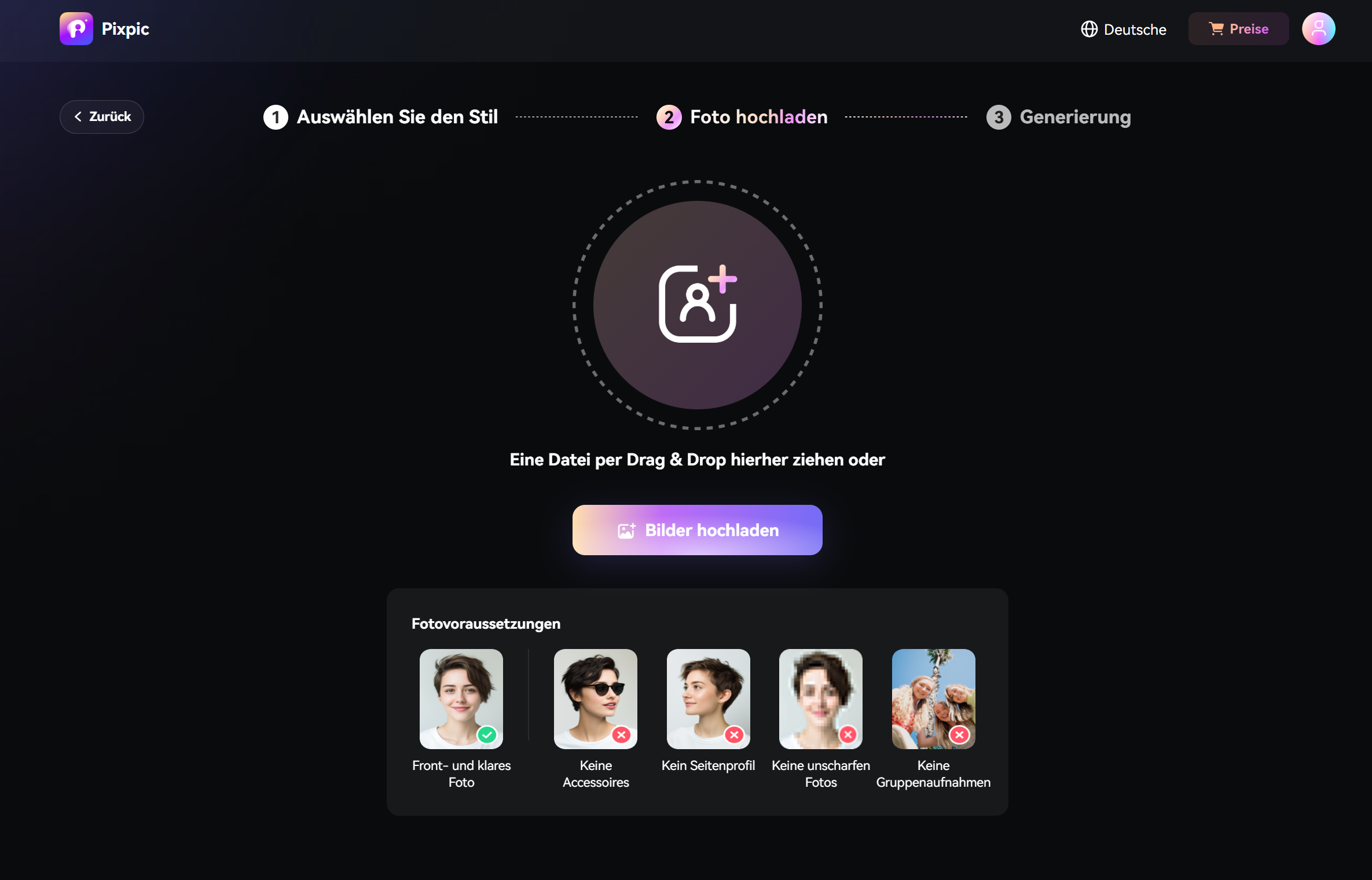 Interface of Media.io - ein idealer und kostenloser Online-Charaktermacher