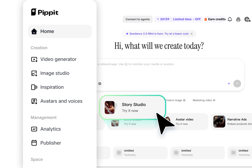 Step 1: Open the Story Studio and Drop Your Idea In