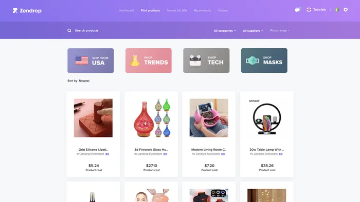 Zendrip dropshipping for Shopify