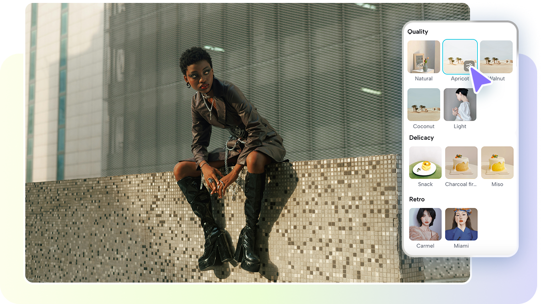 Tools to edit the color of the image mood