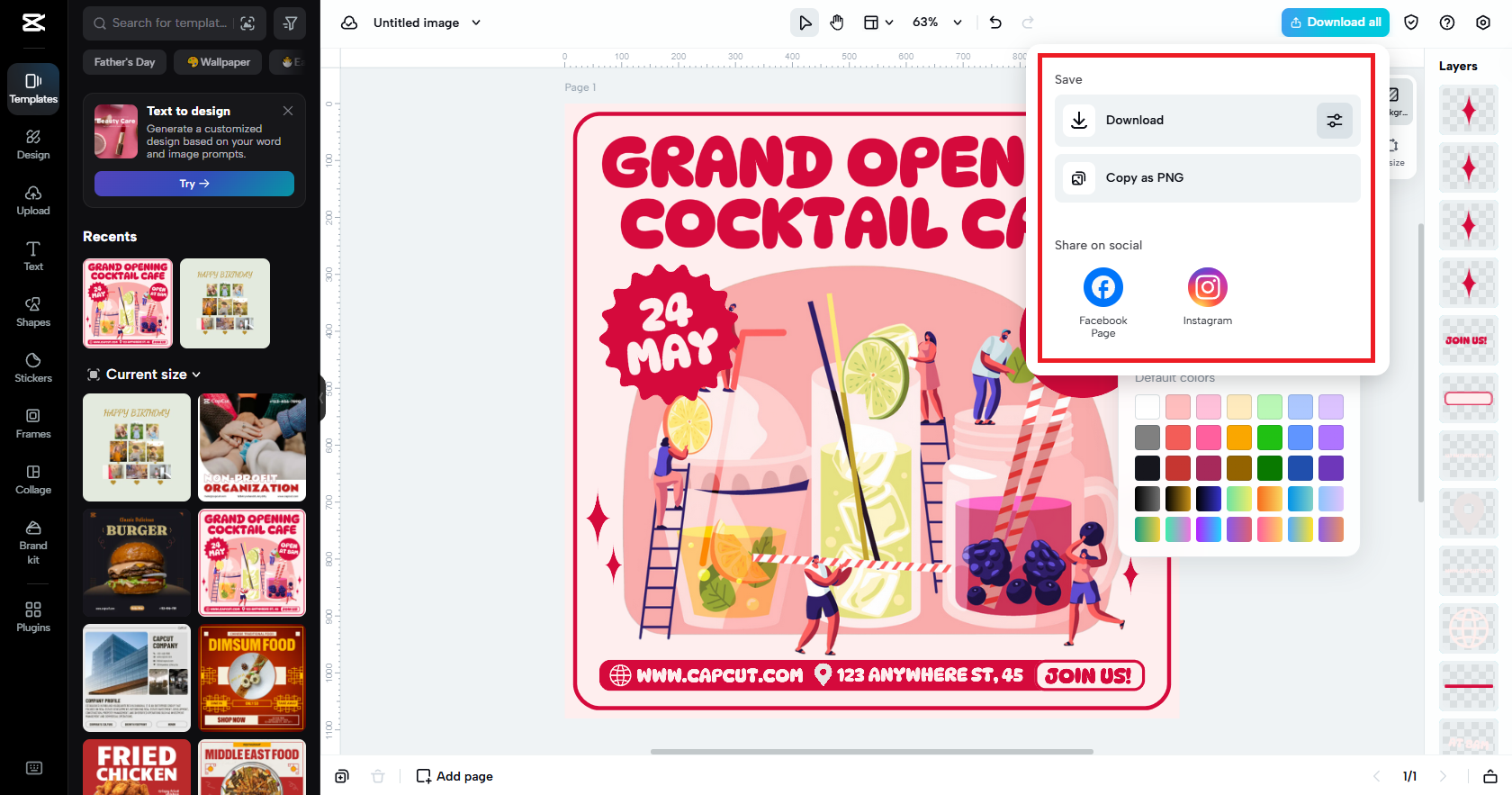 Export your resultant image