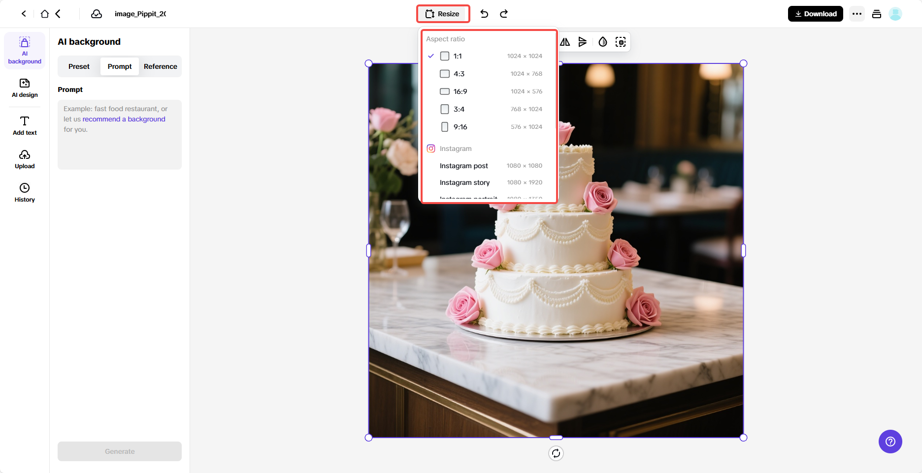 Resizing options for platforms