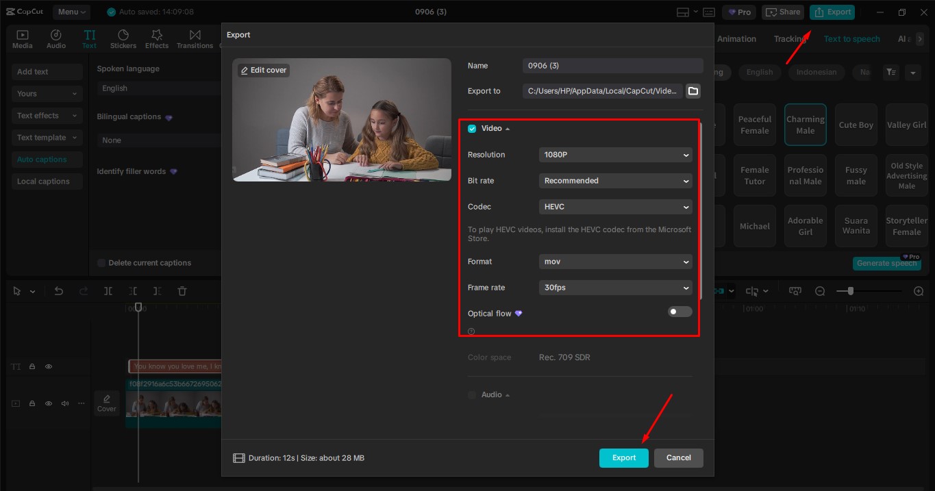 I-export ang iyong video mula sa CapCut desktop video editor