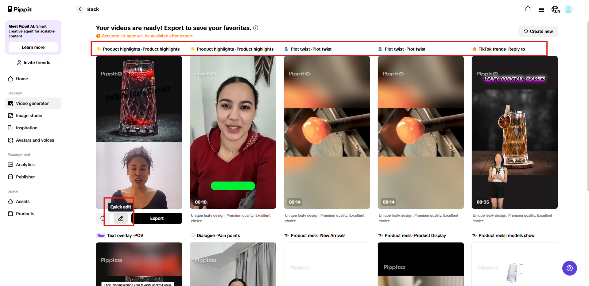 Mga video sa maraming format