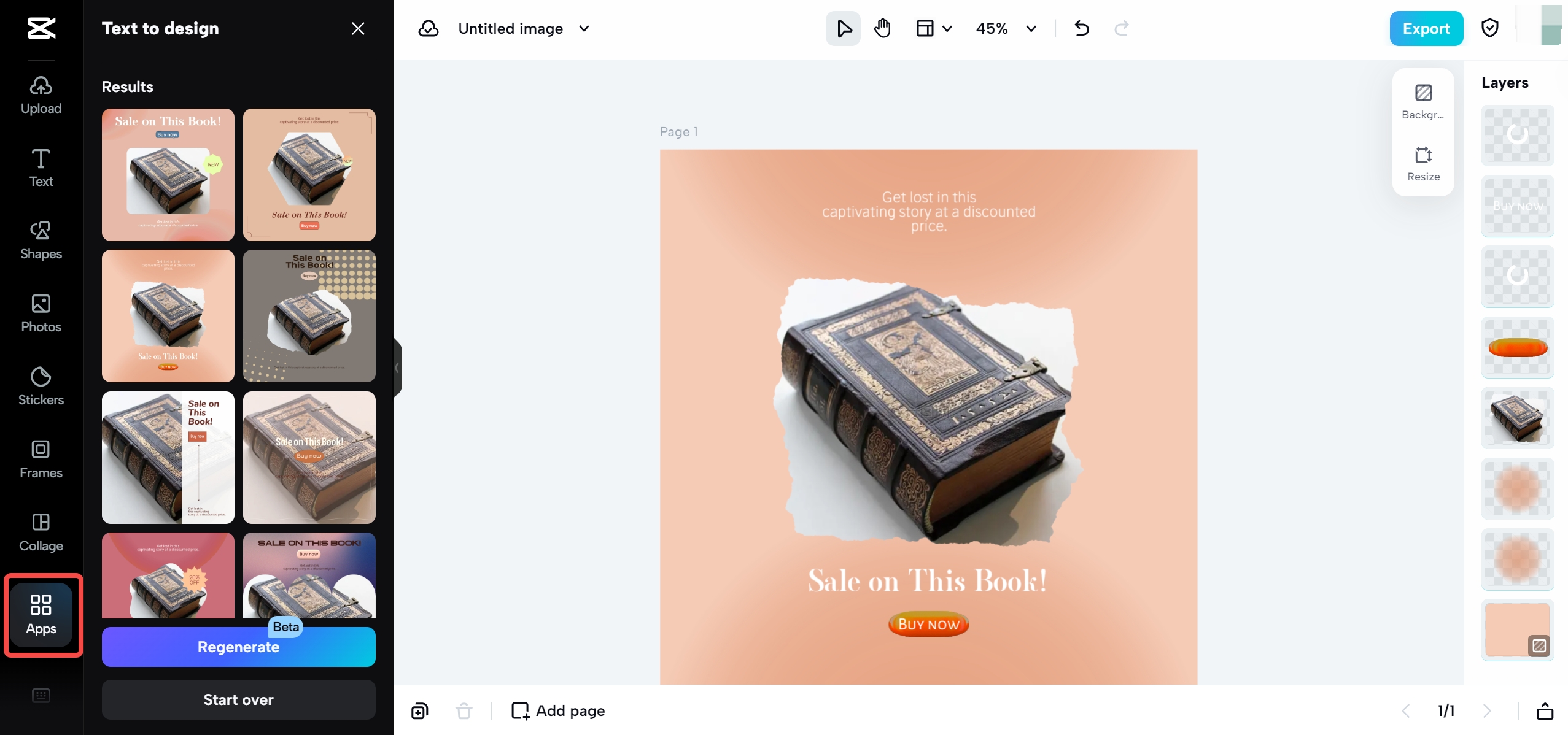 text to design