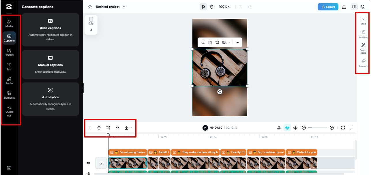 Smart video & image editing space