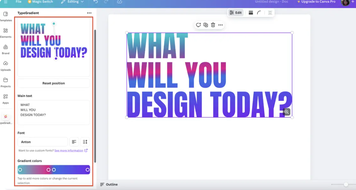 Customize your gradient text