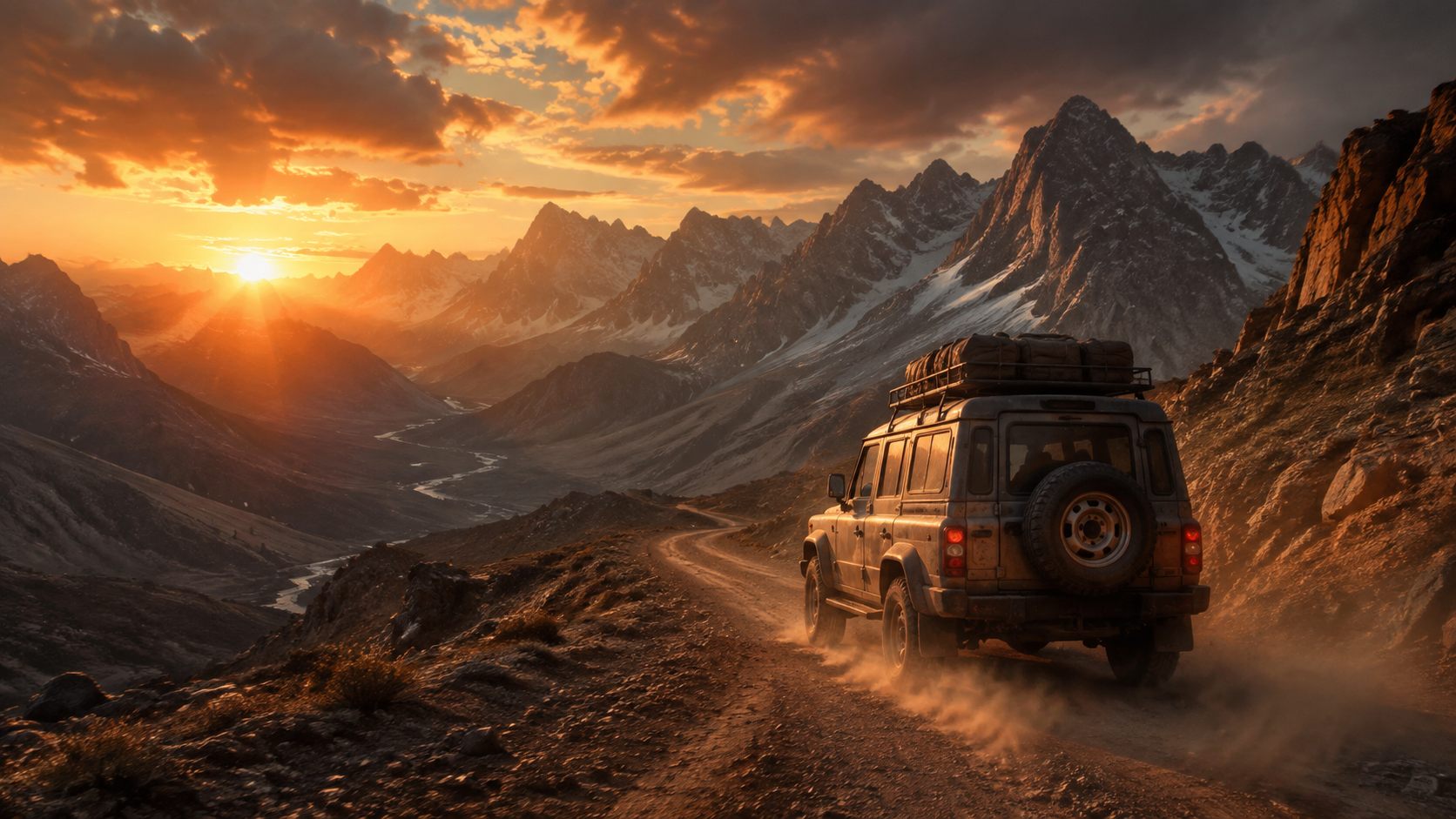 Mountain Road Adventure Frame for netflix style poster prompts