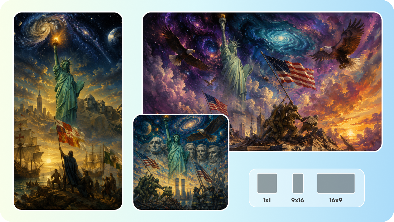 Make posters, wallpapers, and banners in different formats