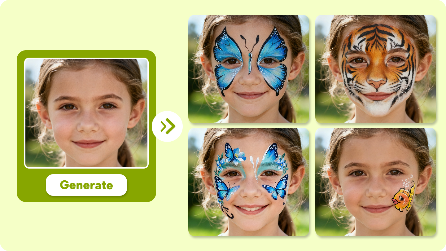 Cute Face Paintings: Transform Faces into Art with AI Magic