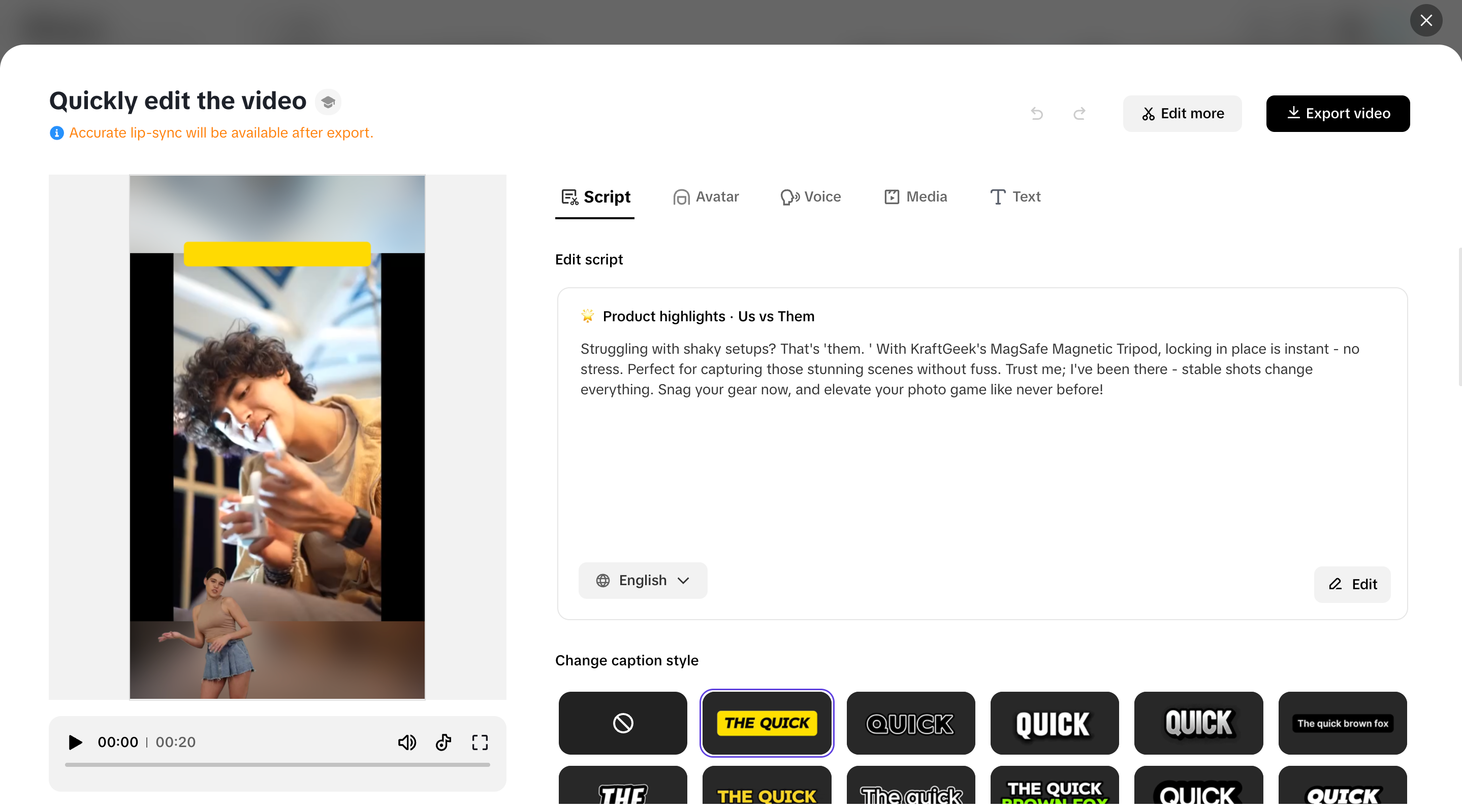 Edit and refine your video