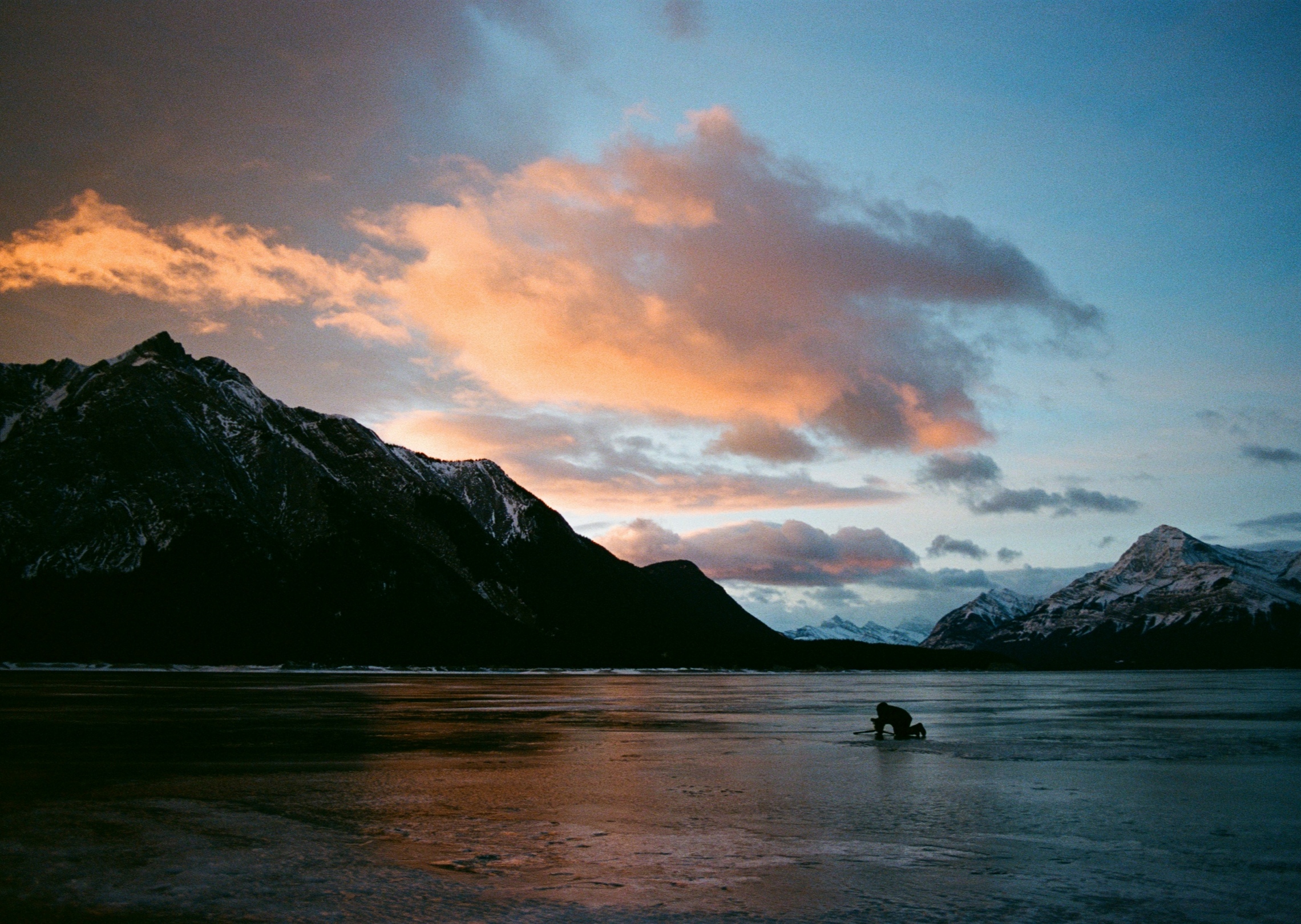 Sunset on a flat plain