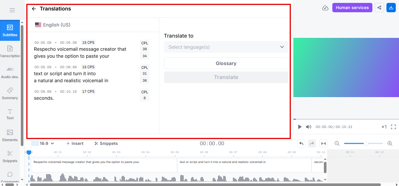 Subly AI subtitle translator
