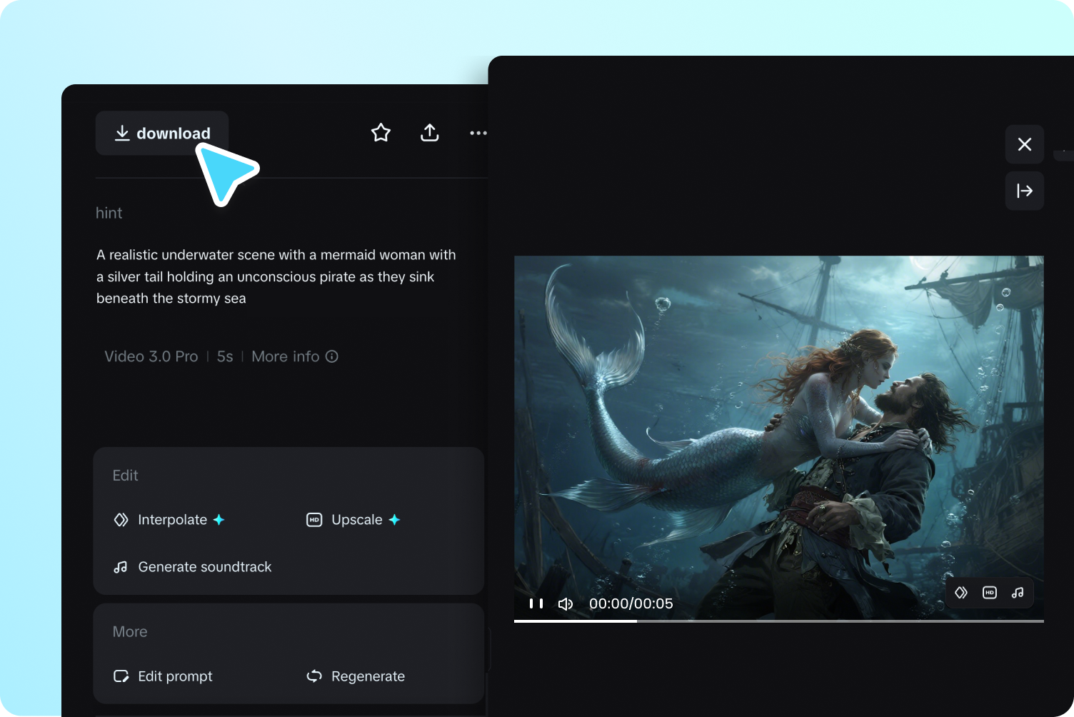 baixe seus vídeos de IA