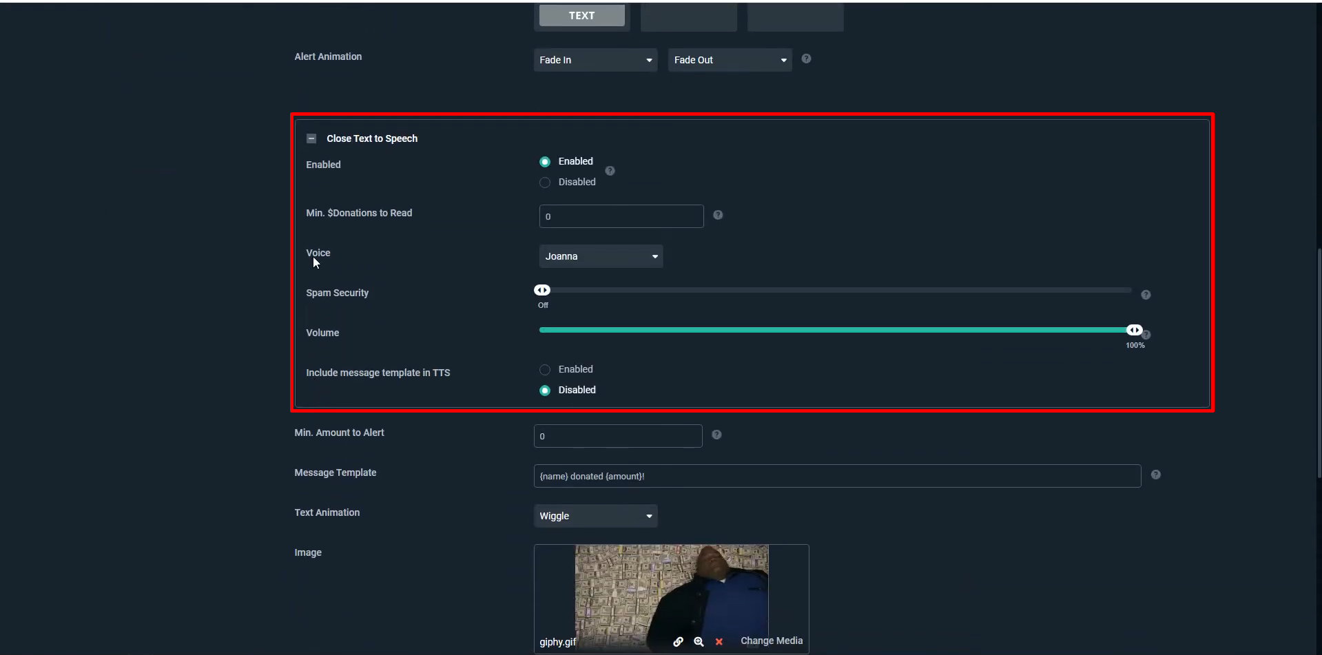 Image indicating how to modify text to speech Twitch chat on a computer