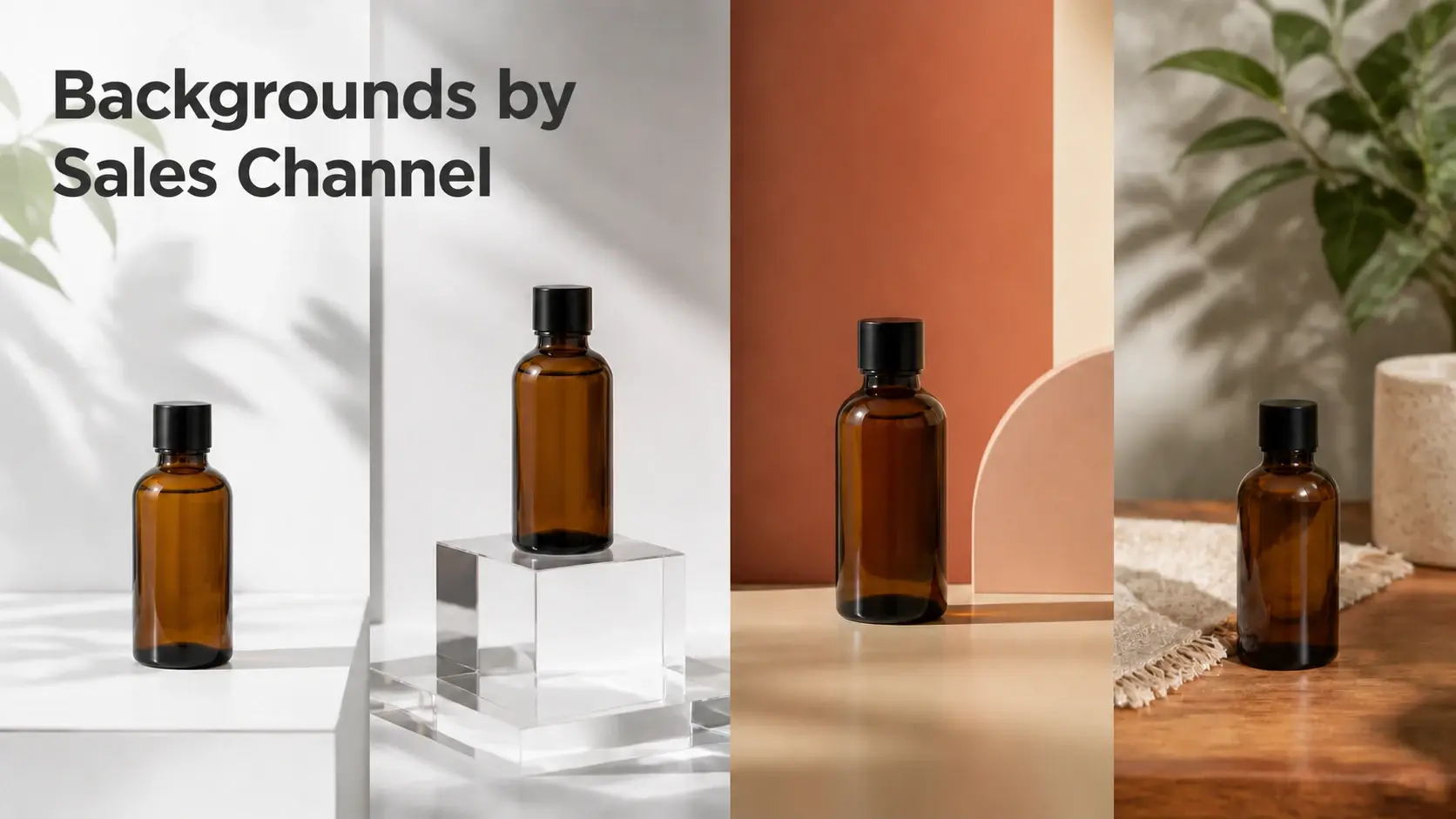 An unbranded amber bottle in a clean studio scene.