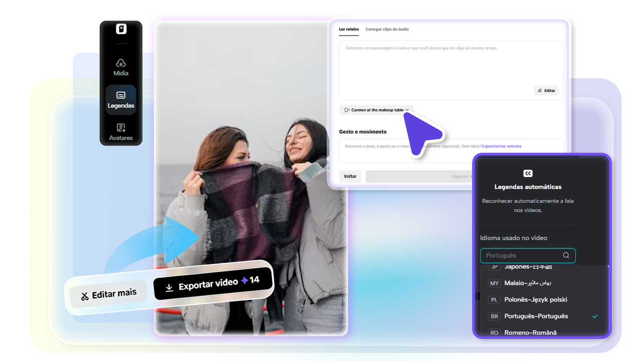 Personalize as configurações do seu vídeo