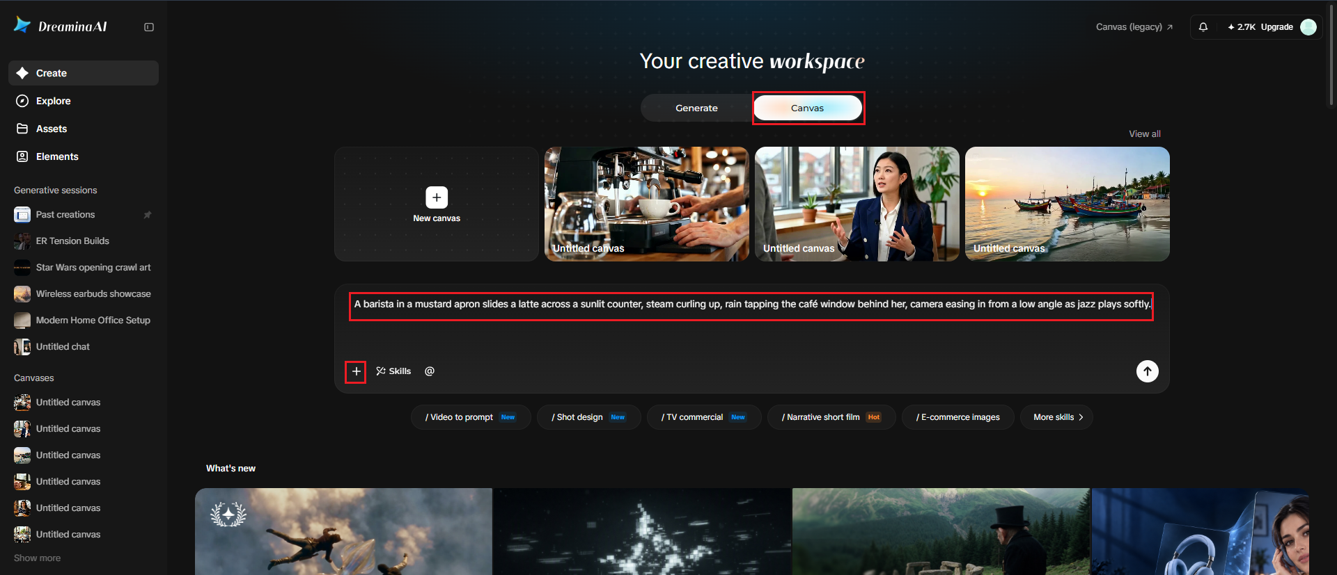 Open Canvas and import your assets