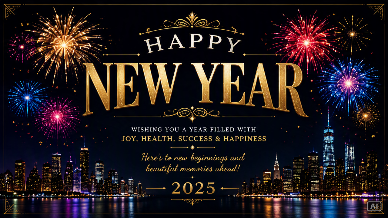 New Year card fireworks image generated by Pippit