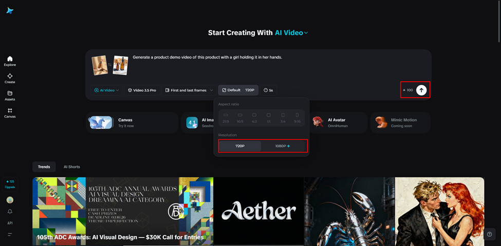 Write a prompt and generate the video