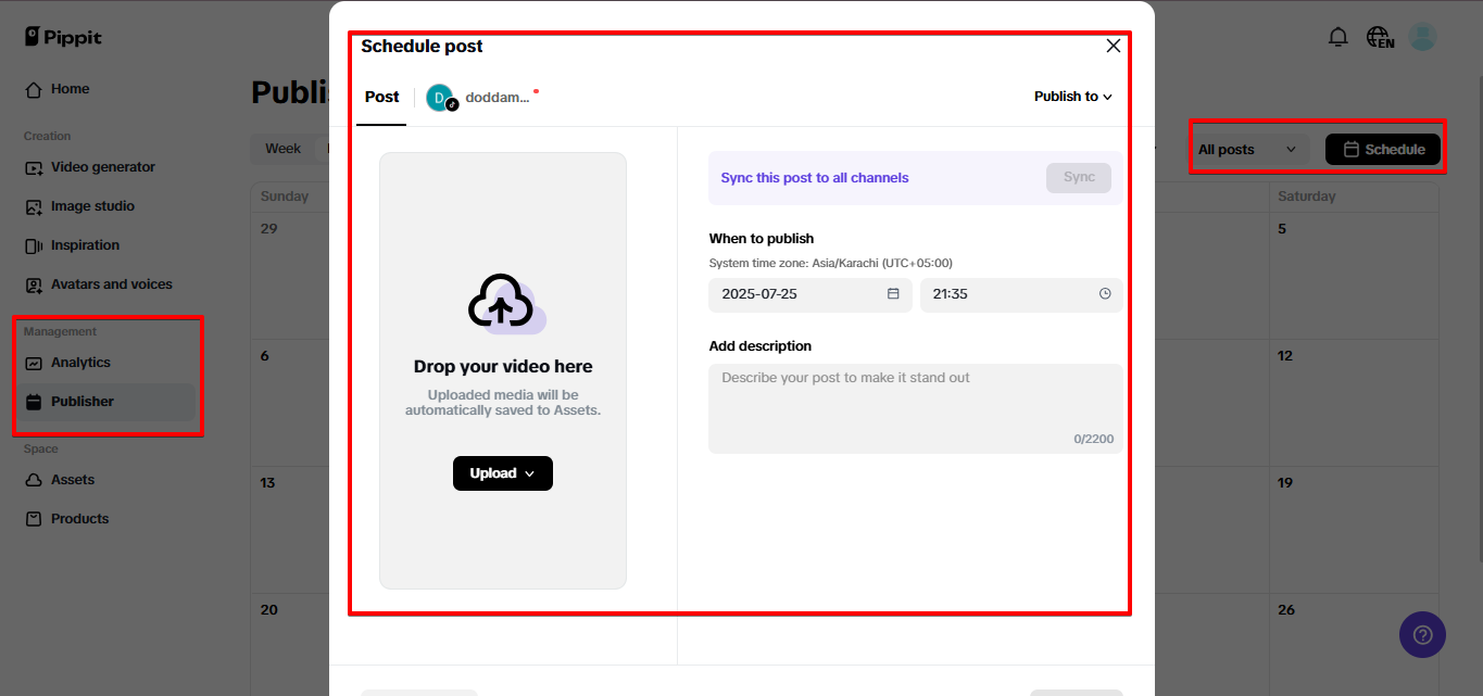 Sharing content on socials
