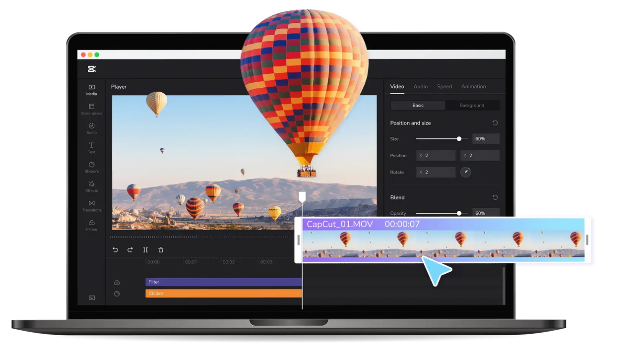 editor de vídeo online CapCut