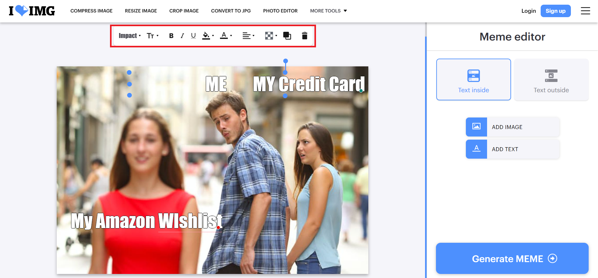 Options d'édition de texte