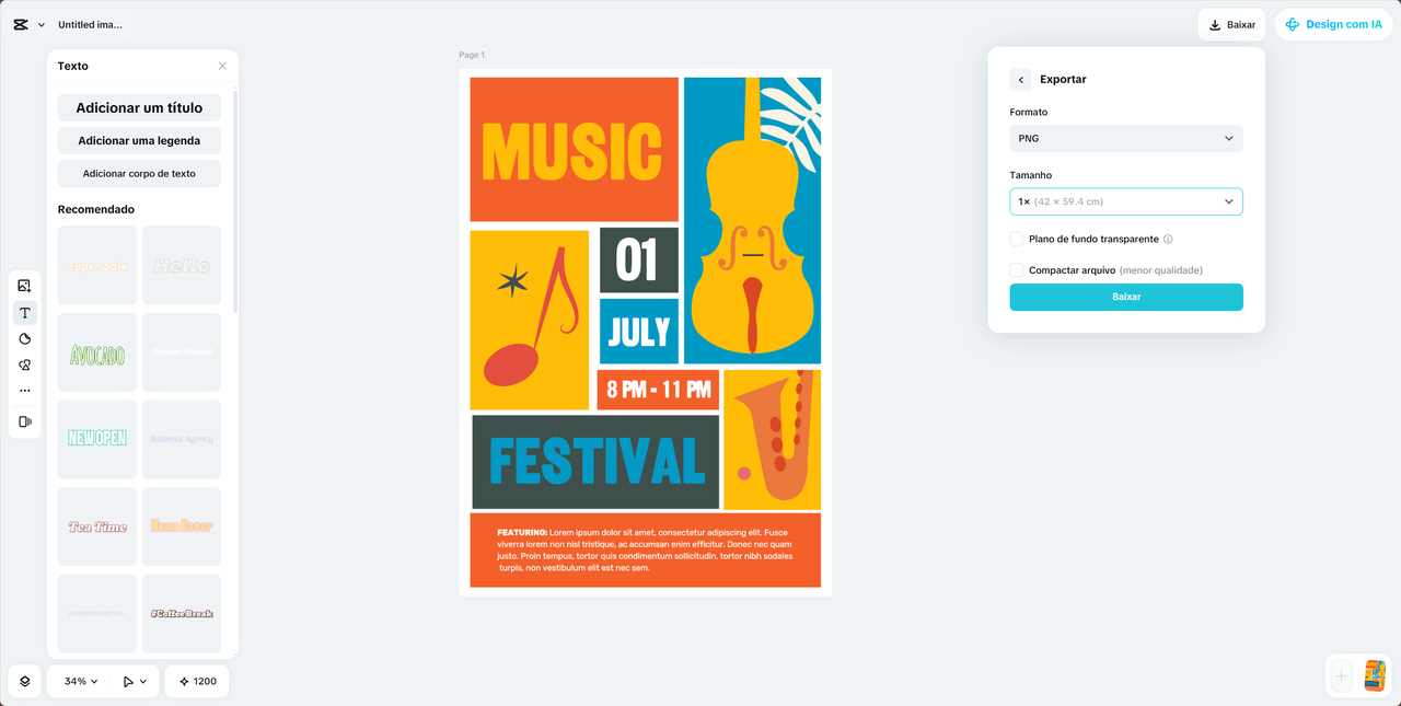 Export the poster in the correct format