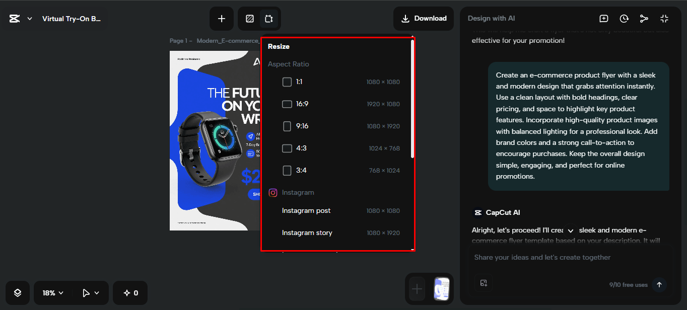 Using editing tools in the CapCut desktop video editor
