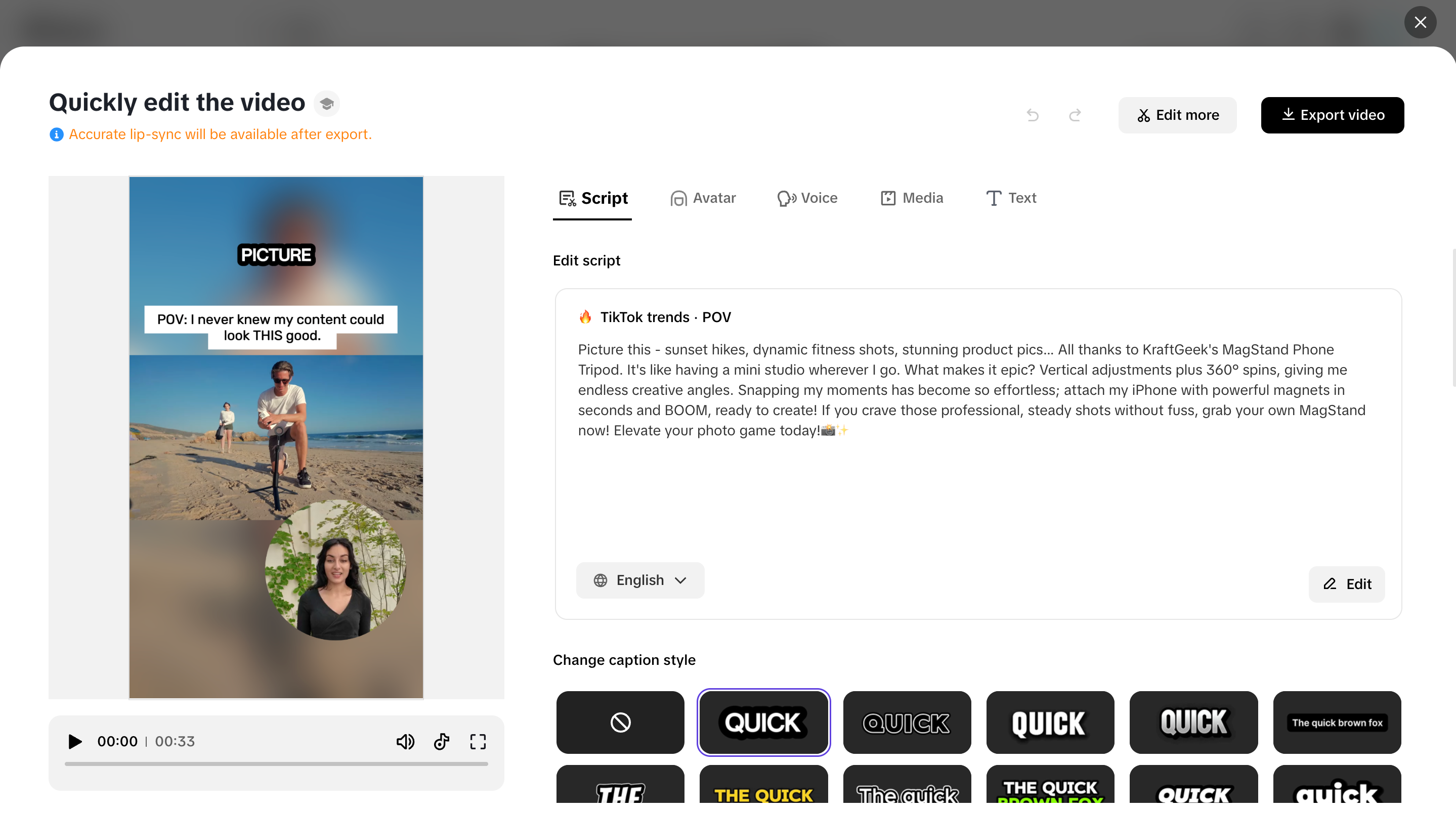 Edit and refine your video