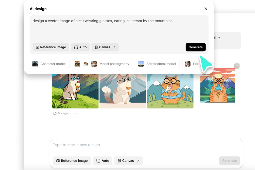 Escribe un prompt y genera una imagen vectorial.