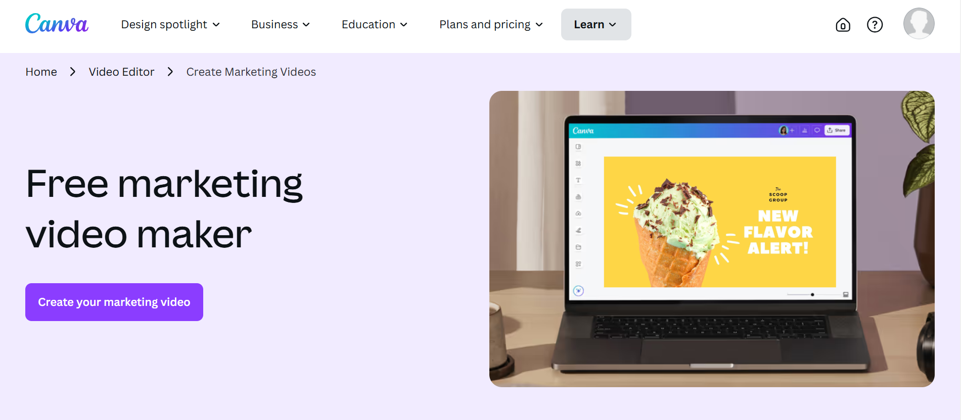 Canva video maker for marketing