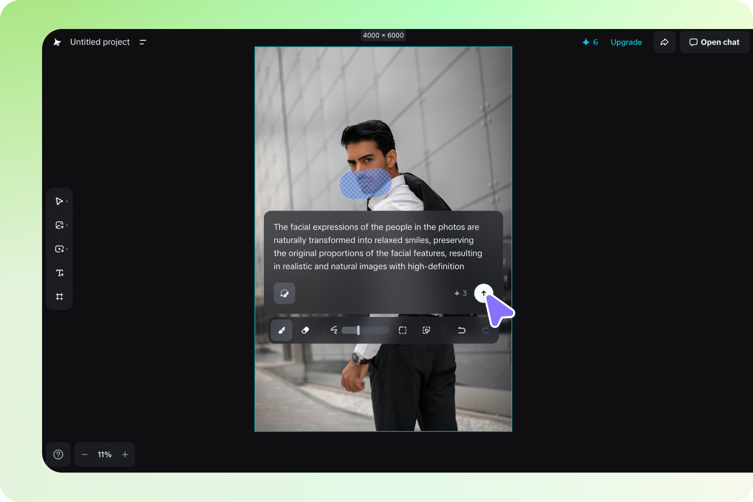  Write a prompt for AI smile photo generation
