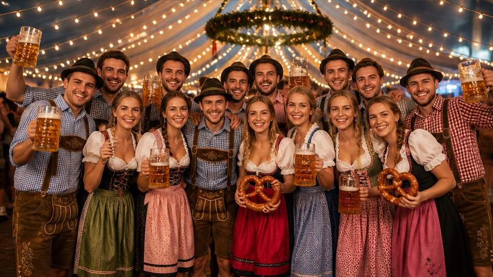 Oktoberfest festival portrait and group photo generation visual