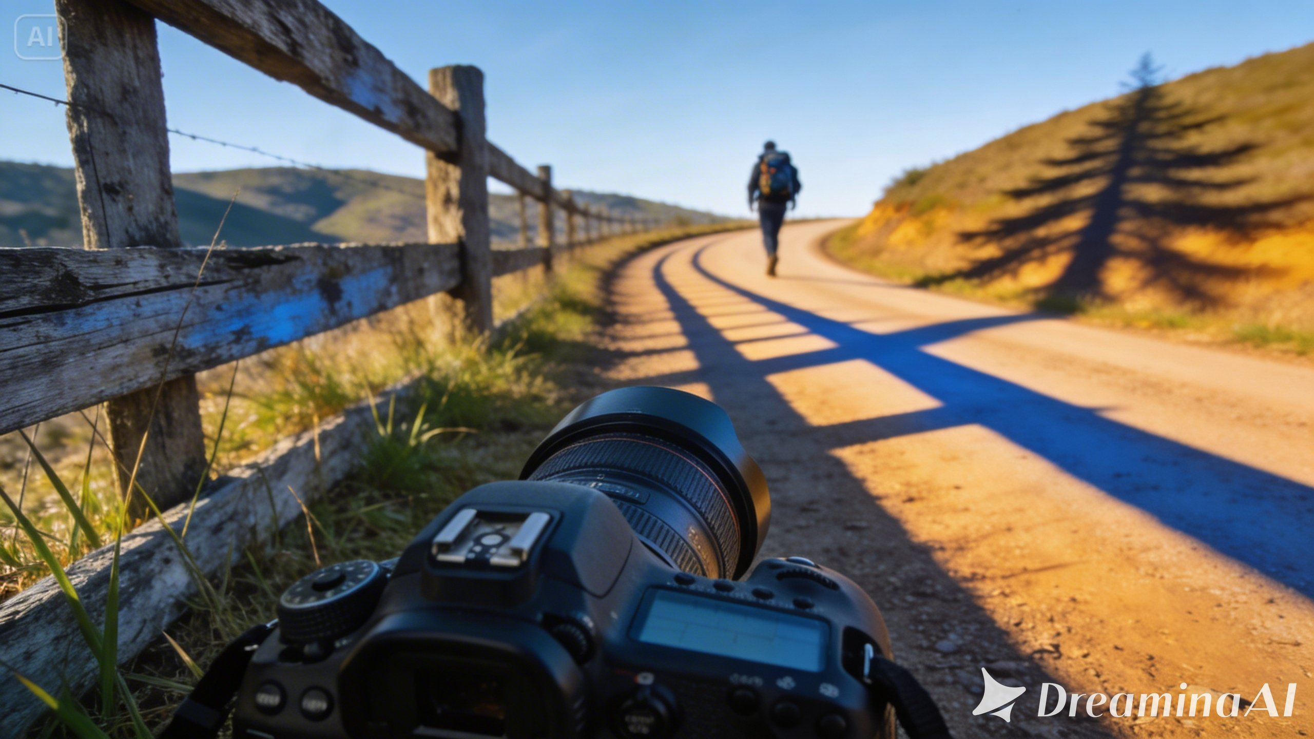 攝影師畫出了通往拍攝物件的道路