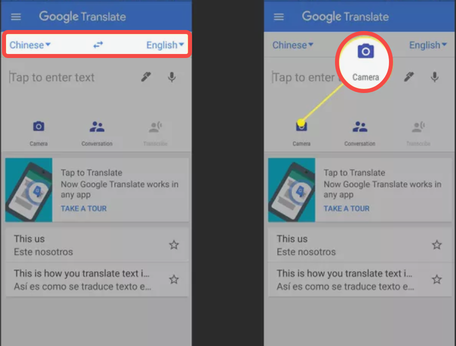 How to take photos to translate lyrics using Google Translate