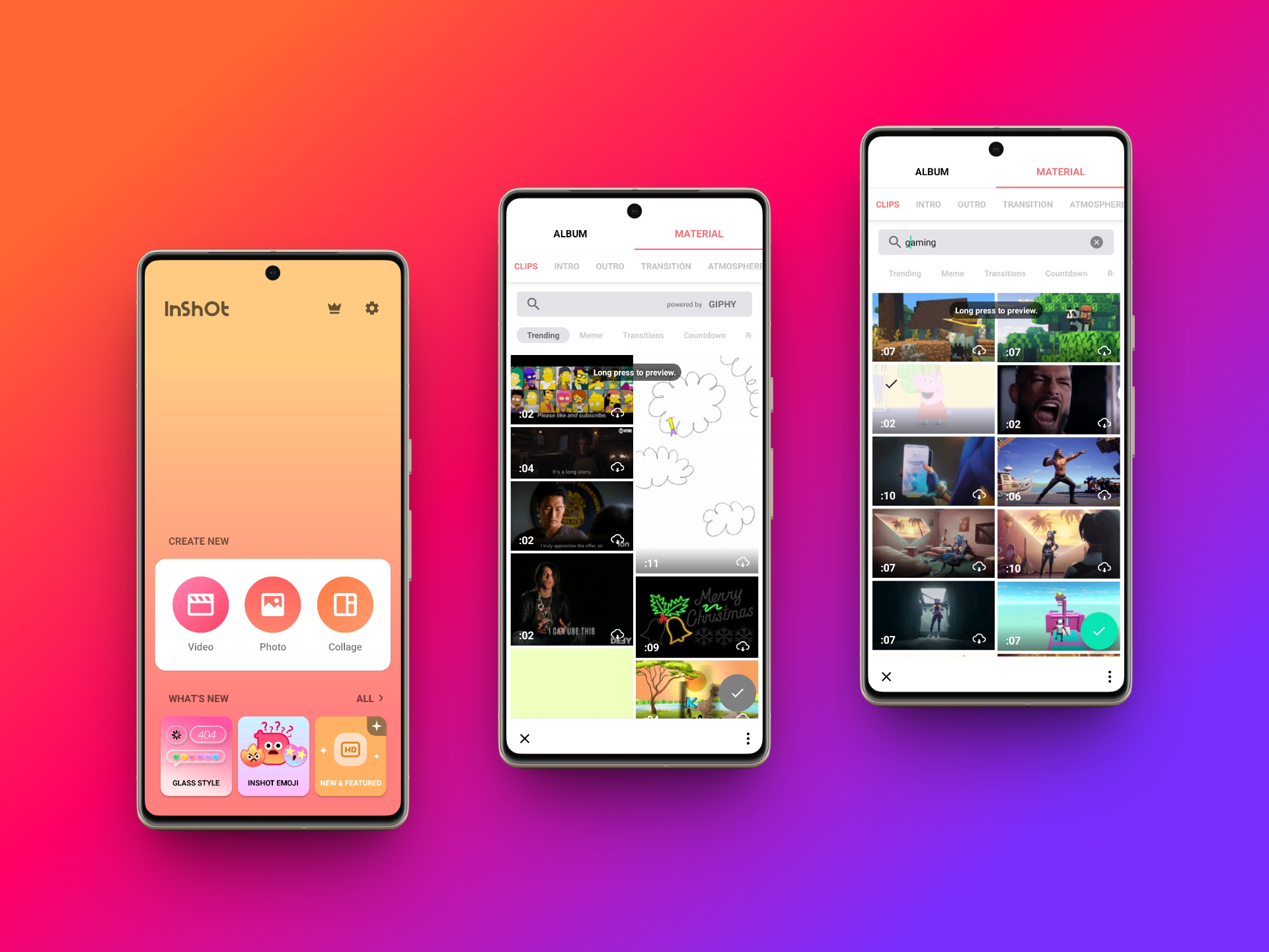 Search and select your template