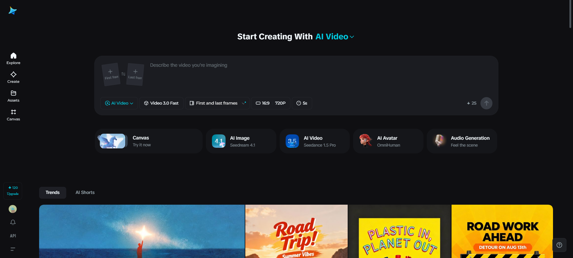 Dreamina interface