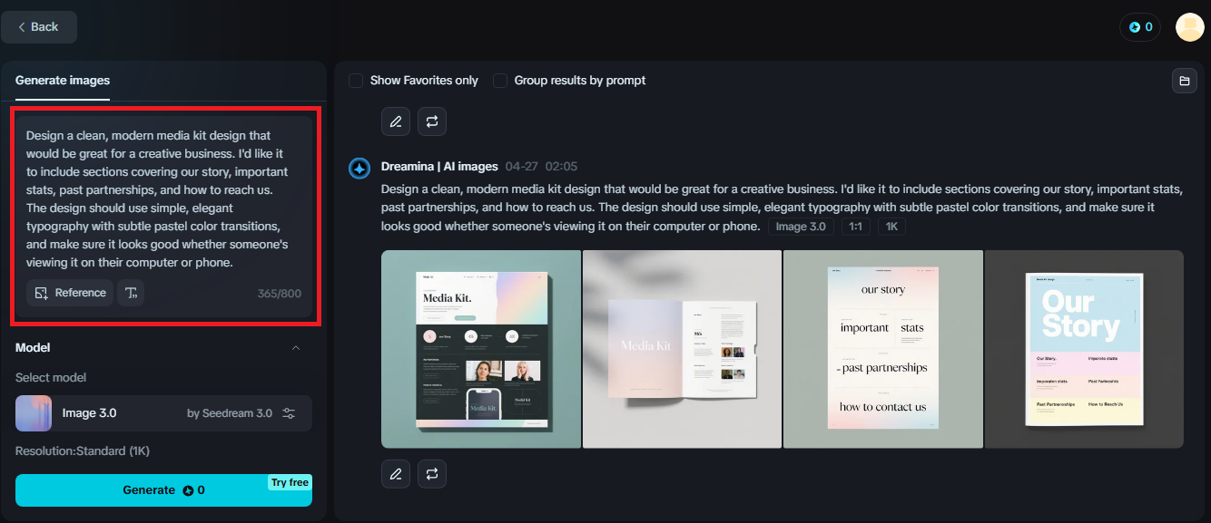 come creare media kit con AI