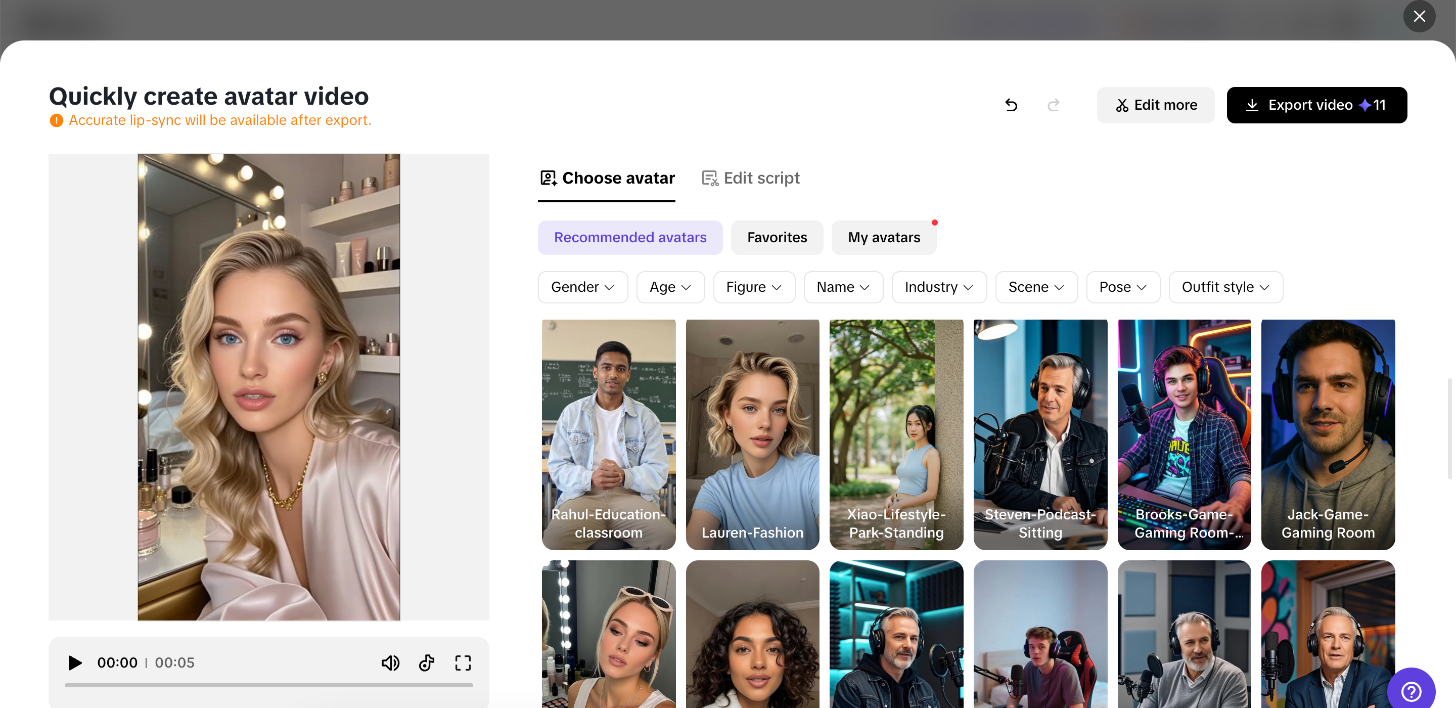 AI avatars on Pippit