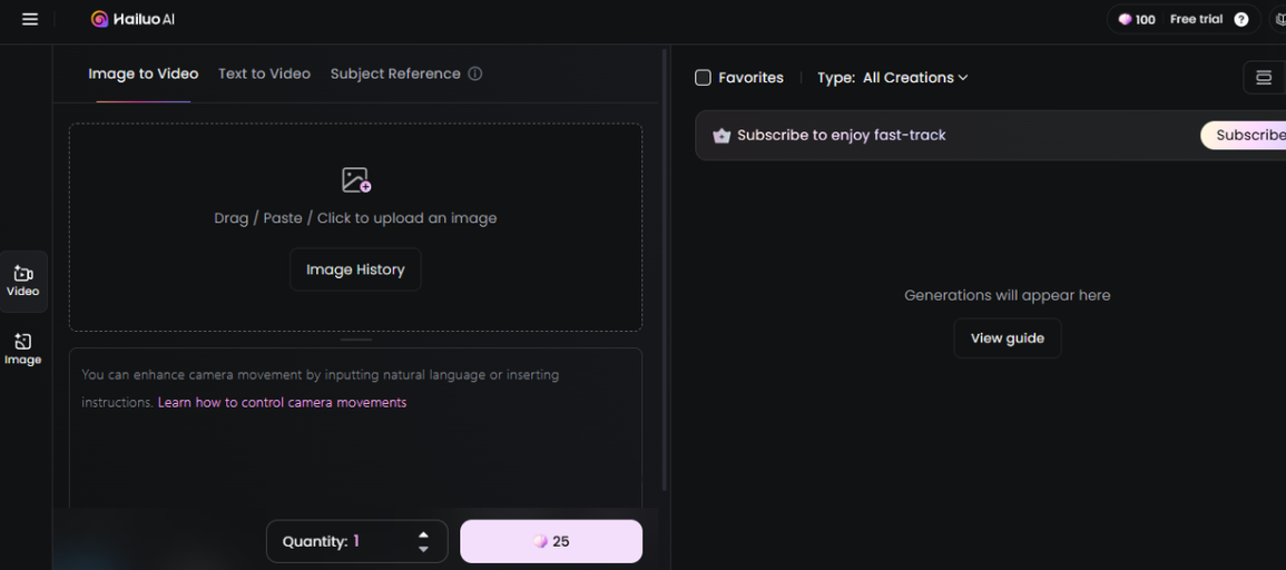 Upload the image and add a prompt to Hailuo AI