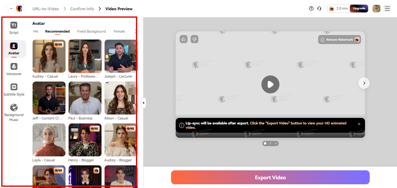 Wondershare Virbo link sa video