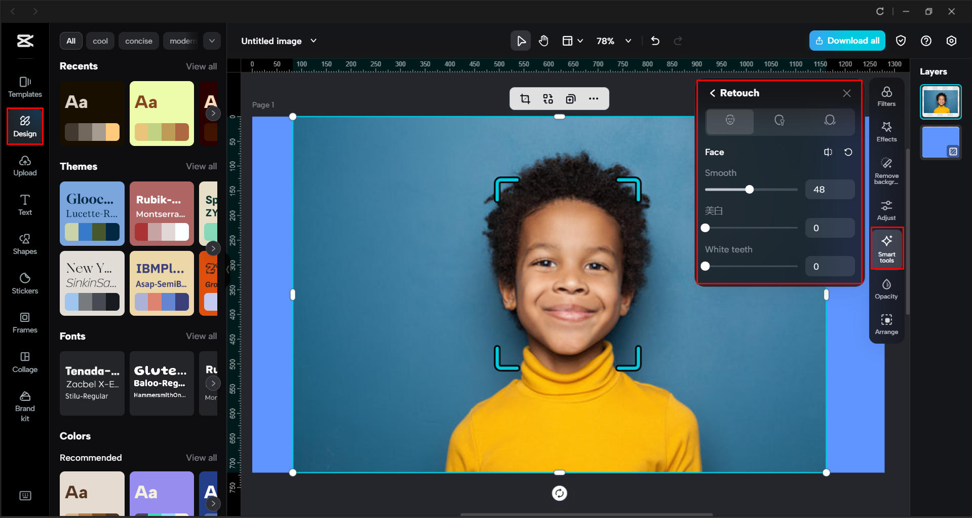 Bearbeiten des Bildes mit KI-Tools im CapCut Desktop-Video-Editor