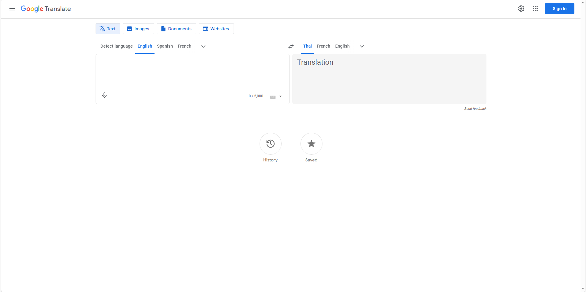Open Google Translate