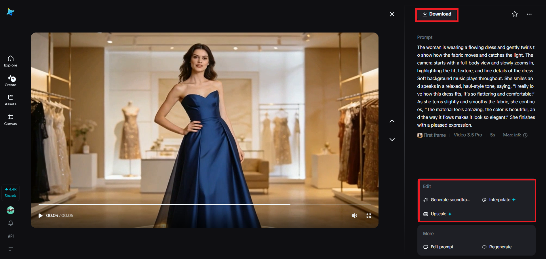 Preview, enhance, and download