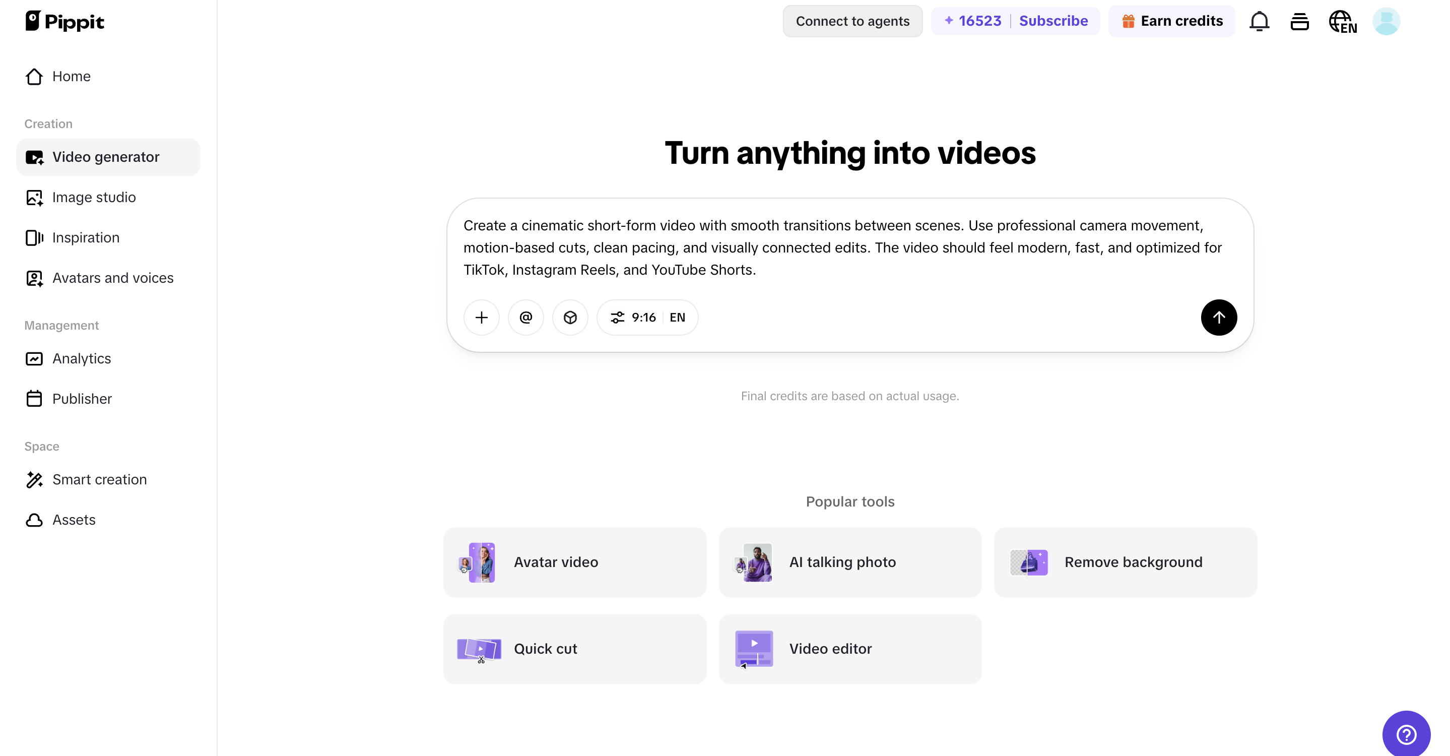 Generate your video