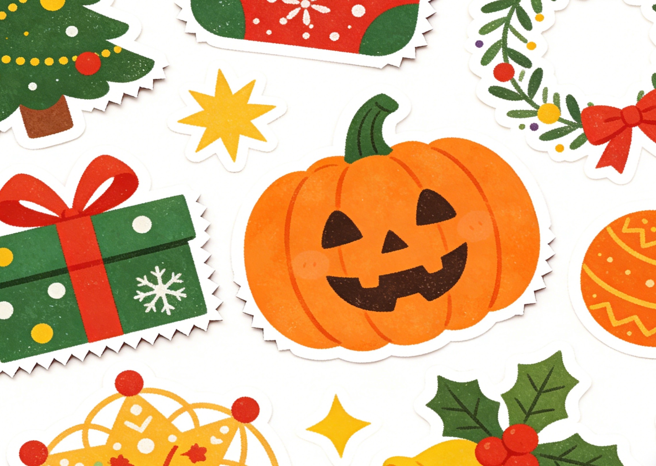 A seasonal holiday sticker