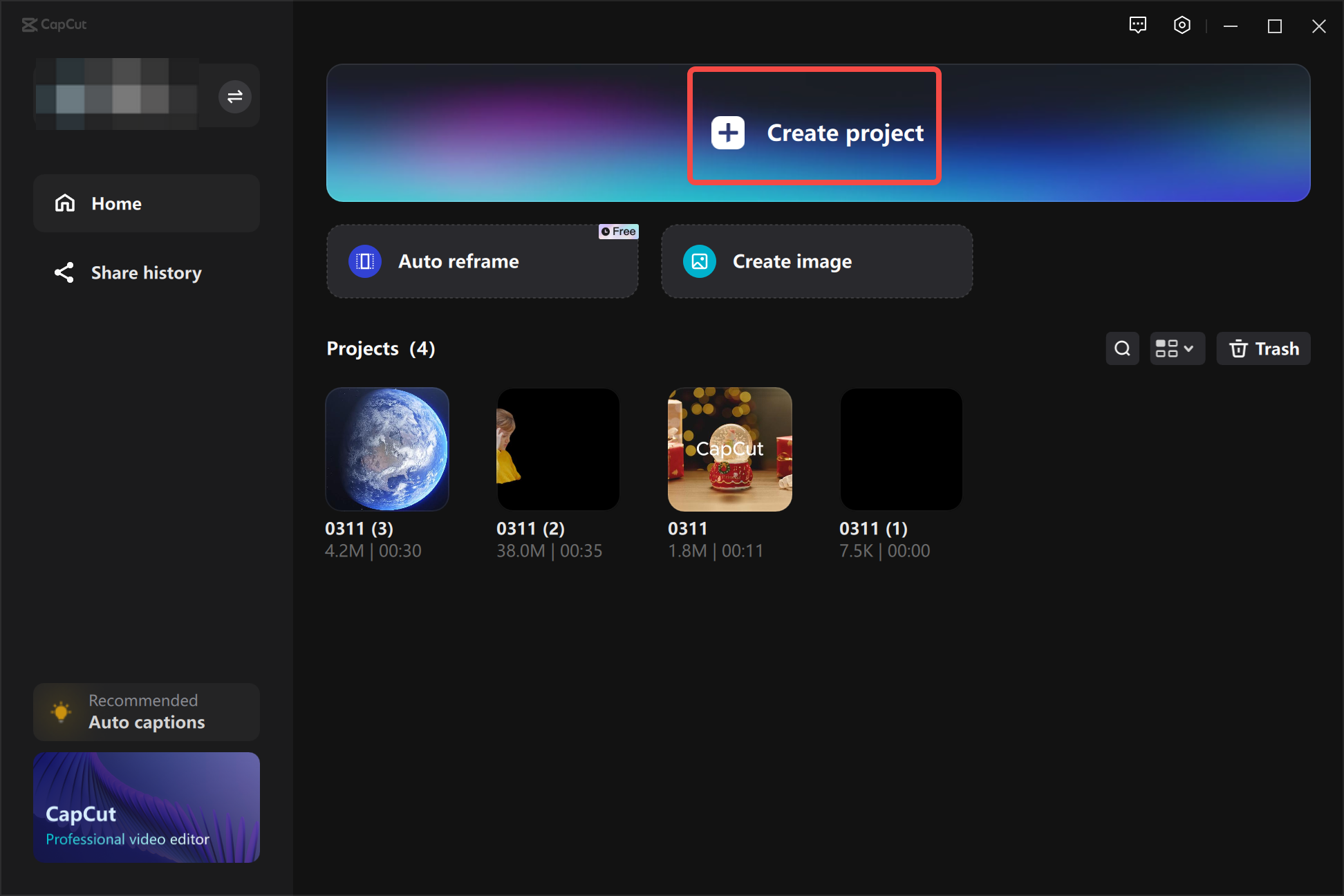 Import the video