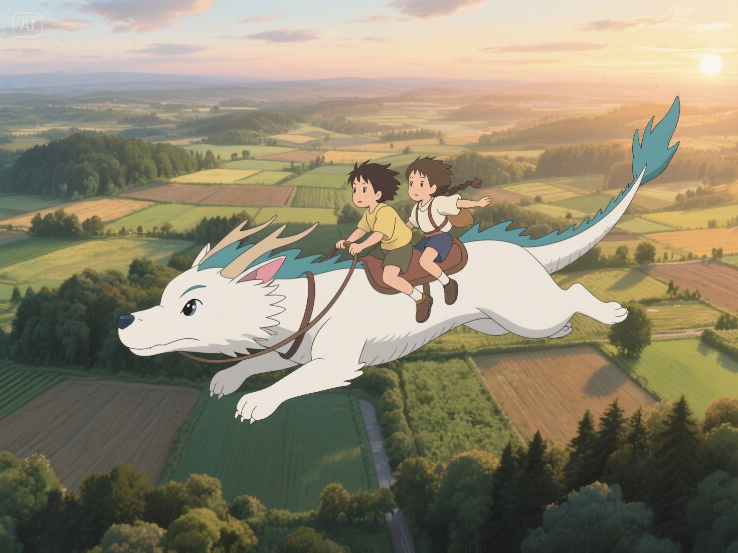 Flying adventure with ghibli ai photo generator