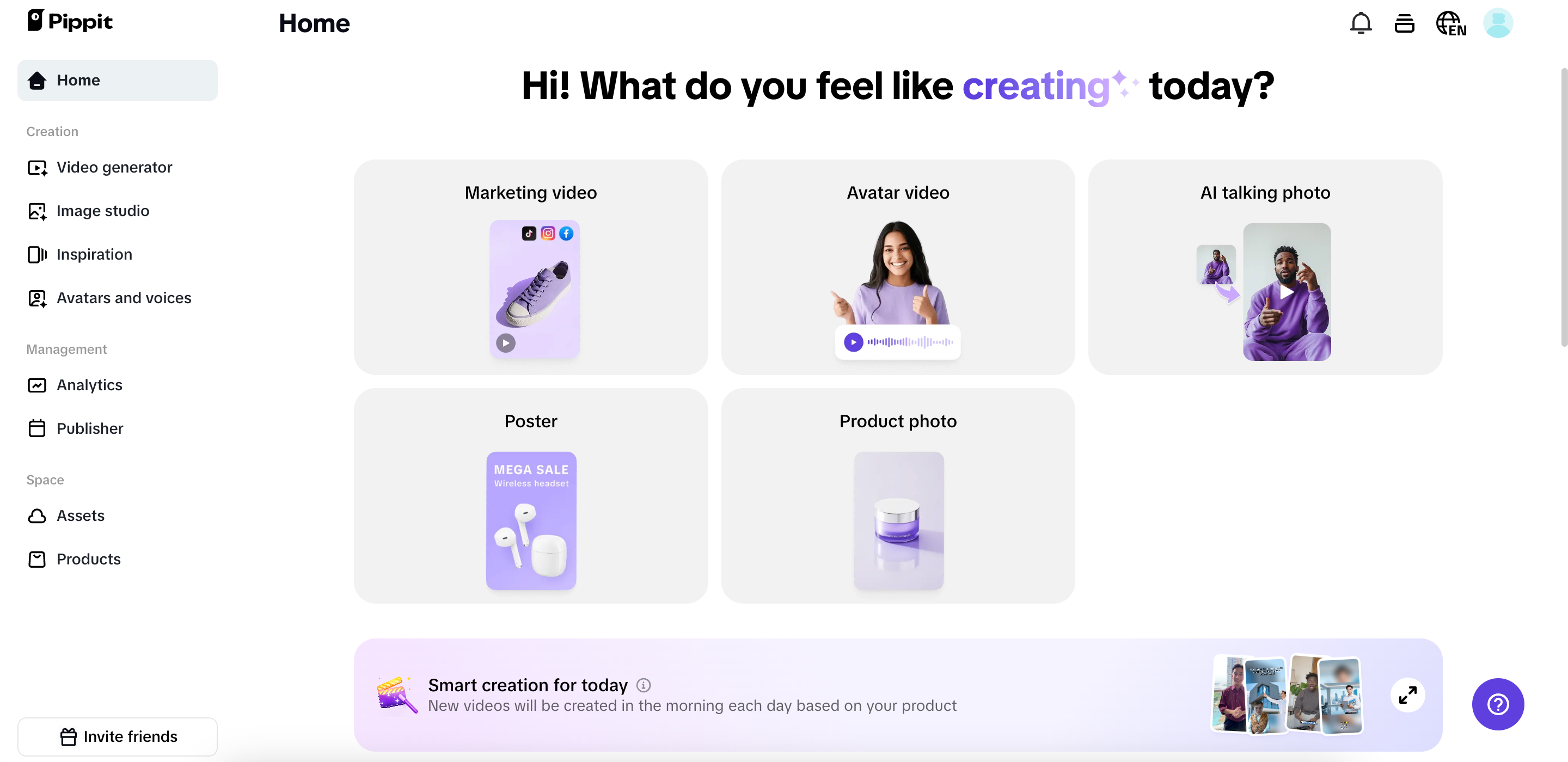 Pippit interface